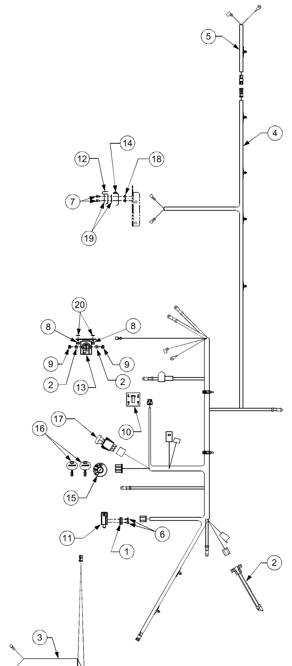 Electrical System Diagram and Parts List for LT1018 13AB11CG710-13AB11CG712-13AL11CG710-13AL11CG712-13AX11CG710-13AX11CG712 Cub Cadet Lawn Tractor